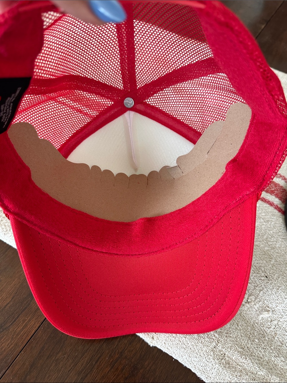 OTTO Red & White Trucker Hat with 'Sounds Like Bullshit To Me' Patch. NWT - Picture 5 of 8